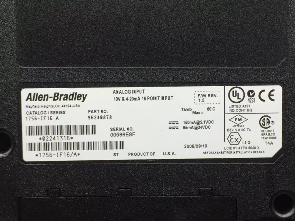 Allen-Bradley 1756-IF16 ControlLogix 16-Point Analog Input Module 