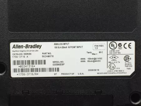 Allen-Bradley 1756-IF16 ControlLogix 16-Point Analog Input Module 
