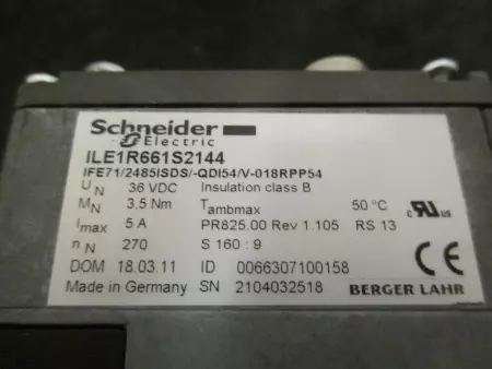 Schneider Electric ILE1R661S2144 Lexium Integrated Drive DC Motor 