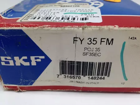 SKF FY-35-FM BEARING SQUARE 4-BOLT FLANGED UNIT 35MM BORE PN# FY-35-FM 