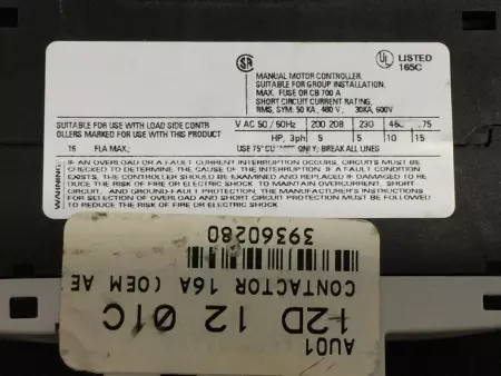  SIEMENS 3RV1321-4AC10 MOTOR CONTROLLER 100 AMP 