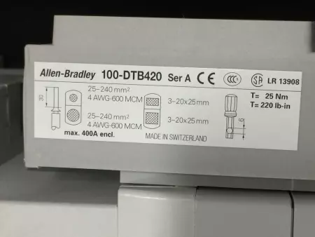 Allen-Bradley 100-D210EA11 Non-Reversing Contactor, 460V 210A 