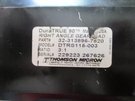 Thomson Micron 32-313896-7820 DuraTRUE™ Right Angle Gearbox, 5:1 