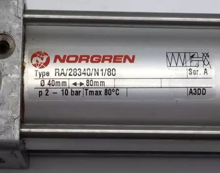 NEW Norgren RA/28340/N1/80 Pneumatic Cylinder 40mm Bore 80mm Stroke 