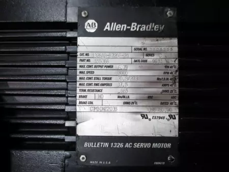 Allen Bradley 1326AB-B720E-21 SER.C AC Servo Motor, 6.79kW Frame Dia.194mm 
