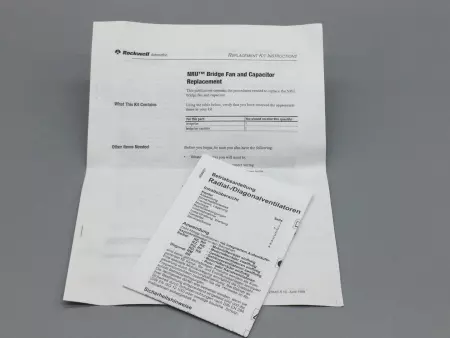 Ziehl-Abegg 2364-SPH03A Bridge Fan & Capacitor D-G Current Codes 