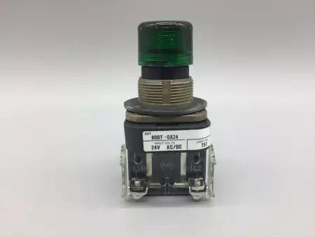 ALLEN BRADLEY 800T-QA24 ILLUMINATED GREEN PUSHBUTTON 24VAC/DC, SERIES T TESTED 