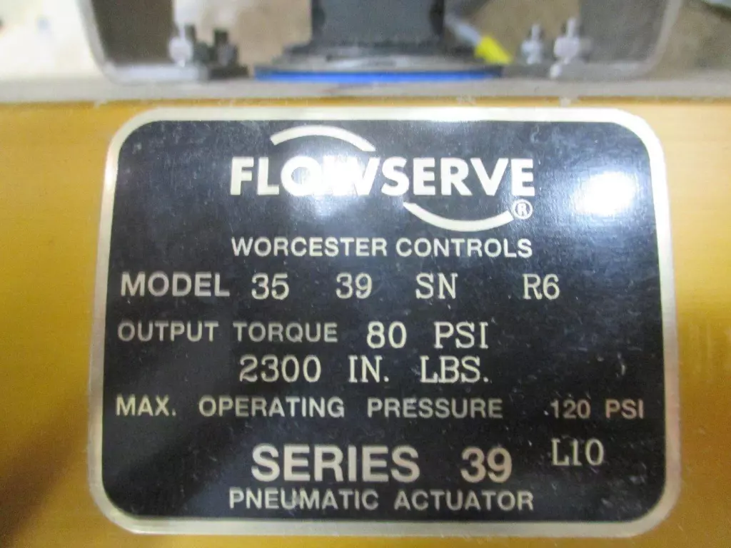 FlowServe 35 39 SN R6 Pneumatic Actuator, Positioner & Valve Assy 