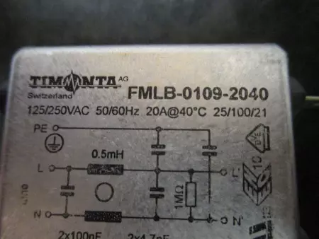 NEW Timonta FMLB-0109-2040 Suppression Filter, 250VAC 20Amp 