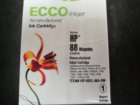 Ecco Inkjet HP 88XL Remanufactured Ink Cartridges for HP 88XL - 1 Cyan/1 Magenta 