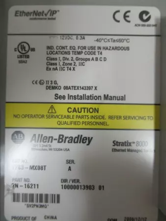Allen Bradley 1783-MX08T Stratix 8000 Ethernet Expansion Module 