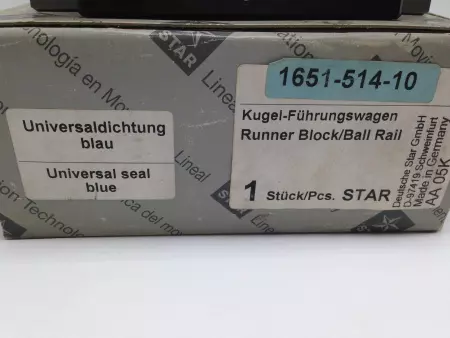 Rexroth Star 1651-514-10 Ball Runner Block 