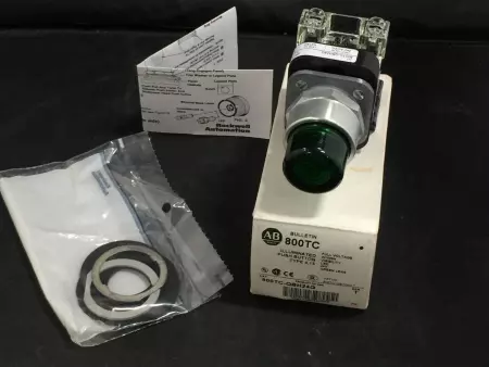 ALLEN BRADLEY 800TC-QBH24G A B PUSHBUTTON GREEN LENS 24VAC/DC 