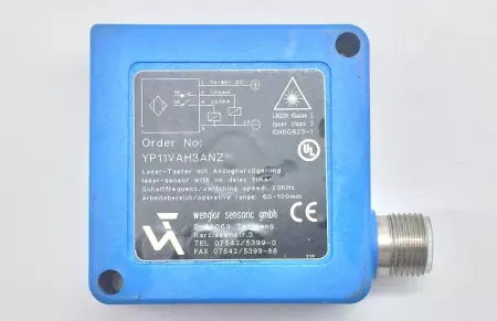 WENGLOR YP11VAH3ANZ CONTRAST PHOTOELECTRIC SENSOR RANGE 100MM, 10-60VDC 