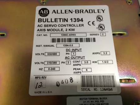 Allen Bradley 1394C-AM03 AC Servo 2kW Axis Module - IN GERMANY 