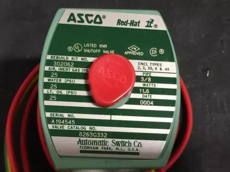 NEW ASCO 8263G332 SOLENOID VALVE 3/8