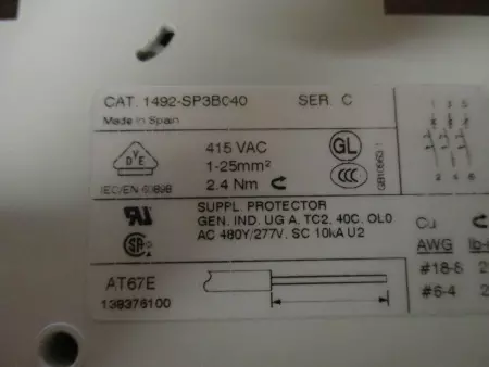   1492-SP3B040 Circuit Breaker 277V 4Amp 3-Pole 