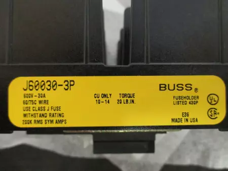 NEW Bussman J60030-3P Fuse Block 