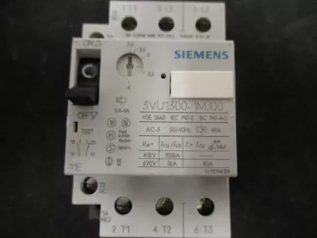  Siemens 3VU1300-1MJ00 Motor Starter Protector 600V Range 2.4-4Amp 