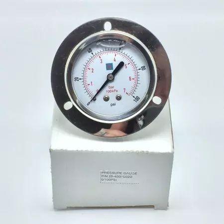 NEW UNITED INSTRUMENT 25-400FG02B 0/100 PRESSURE GAUGE FILLED 0-100 PSI 