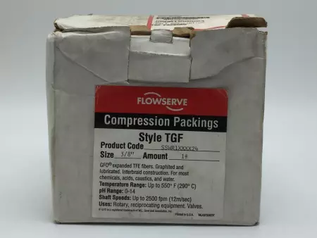 NEW Flowserve SSWR1XXXX24 Compression Packing, 1 Roll Size 3/8