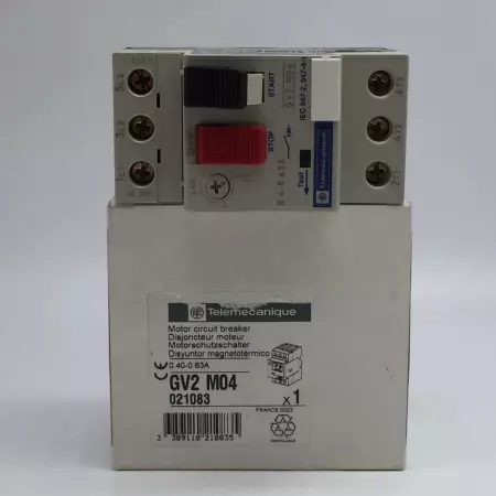 Telemecanique GV2 M04 Motor Circuit Breaker 0.4-0.63A  PN# 021083 