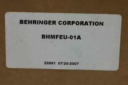 BEHRINGER BHMFEU-01A HYDRAULIC FILTER ELEMENT 1 MICRON 