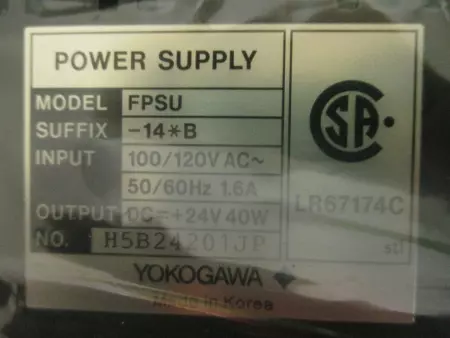 NEW Yokogawa FPSU-14-B POWER SUPPLY MODULE 100/120V AC Input, DC Output 