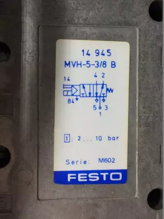   PRS-3/8-3-B Manifold Block W/MVH-5-3/8-B 30683 WITH 14945 Solenoid Valve & Coi