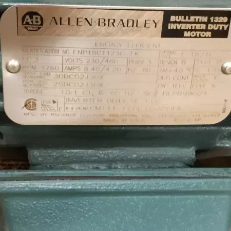 Allen-Bradley CM111-FC00318APHFA Inverter Duty AC Motor, 3HP Frame L182TC 