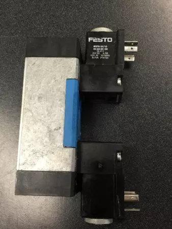  FESTO MFH-5/3E-D-1-S-C SOLENOID VALVE  W/COILS PN# 152565 WITH 34412 TESTED 