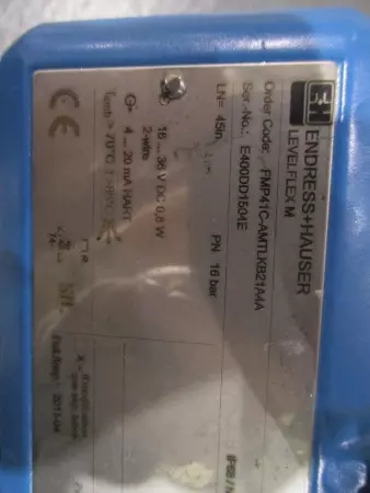 Endress & Hauser FMP41C-AMTLKB21A4A Levelflex M Flow Sensor, 45