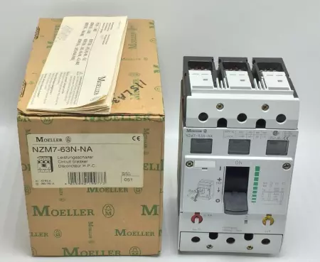 Moeller NZM7-63N-NA Circuit Breaker, 600V 63Amp 3-Pole 