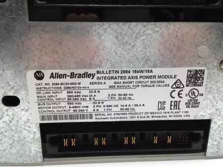 Allen Bradley 2094-BC02-M02-M SER.A Integrated Axis Module 15kW/15A 