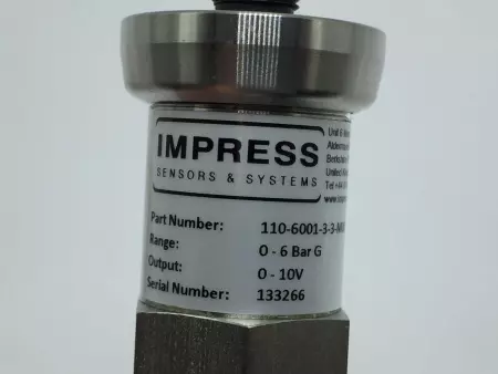 Impress 110-6001-3-3-M00-300-1-000 Pressure Transmitter, 0-10VDC  0-6 Bar 