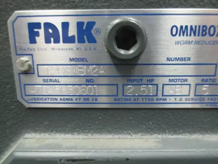  FALK 1206WBM2A Worm Reducer, 5:1 Ratio, 2.51 HP TESTED 