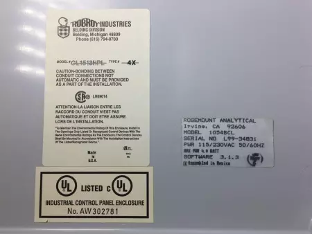 Rosemount 1054BCL Chlorine Microprocessor Analyzer 