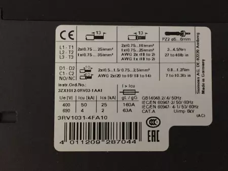 Siemens 3RA1130-4FB35-0AP0 Sirius Combination Starter 28-40Amps 