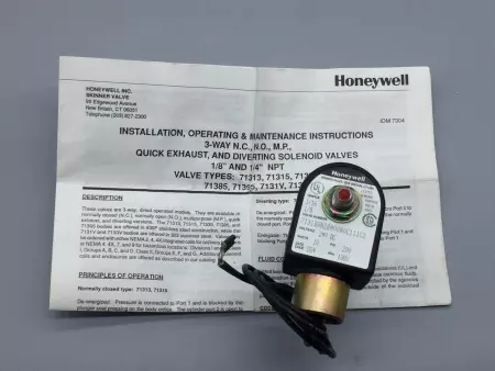 NEW HONEYWELL/SKINNER 71313SN2GN00N0C111C2 SOLENOID VALVE 24VDC & 10W 