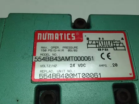  Numatics 554BB43AMT000061 Solenoid Valve Assy w/ 236-384B/W Manifold TESTED 