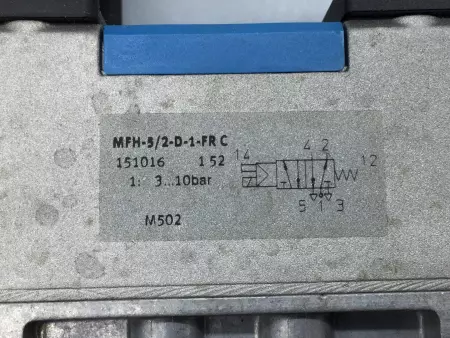  Festo LR-ZP-P-D-1 W/ MFH-5/2-D-1-FR-C PRESS REG PLATE  SOL VLV & BASE 35966, 15