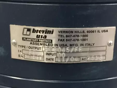 Brevini USA ET 3045/FE Planetary Gearbox, Ratio 63:1 