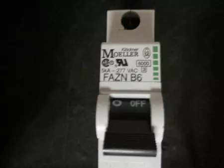  Moeller FAZN-B6 1-Pole Circuit Breaker  277V 6Amp 