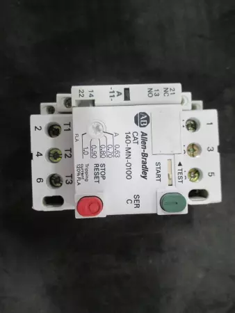 Allen-Bradley 140-MN-0100 SER. C Manual Motor Starter-Protector 0.63-1.0Amp 