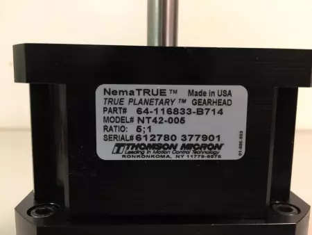 Thomson Micron 34-116833-B714 NemaTRUE™ Planetary Gearbox, Ratio 5:1 