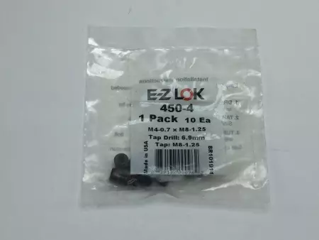 NEW E-Z LOK 450-4 NEW E-Z LOK THREADED INSERT 1 PACK OF 10 M4-0.7 x M8-1.25 