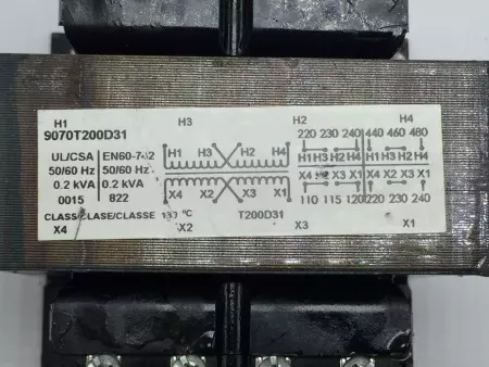 SQUARE D XFMR CONTROL TRANSFORMER 2000VA MULTIPLE VOLTAGES PN# 9070T2000D31