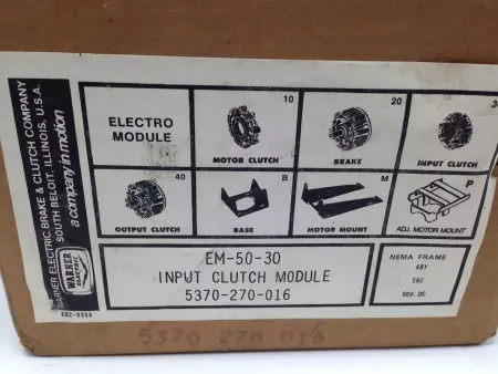 Warner Electric EM 50-30 Input Clutch Module 90VDC 