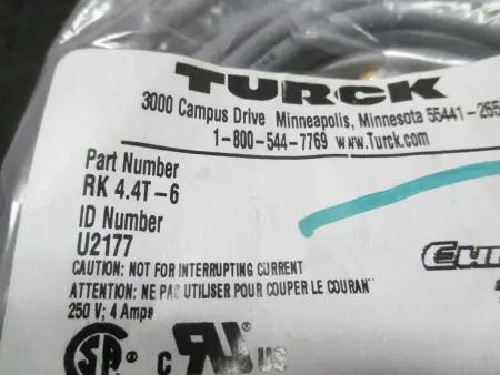 NEW Turck RK4.4T-6 SENSOR CABLE 