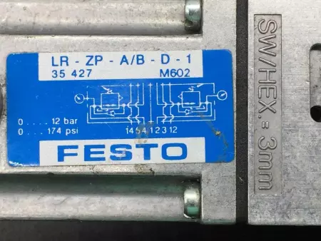  FESTO LR-ZP-A/B-D-1 Pressure Regulator Plate 0-174Psi 